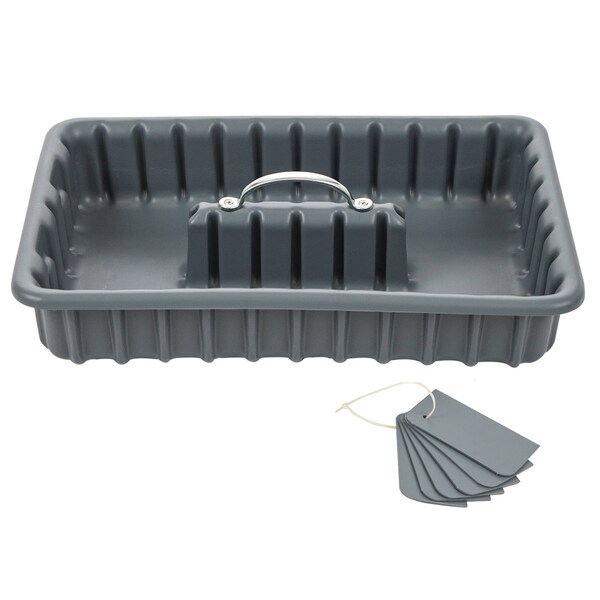 American Built Pro Pro-Grade Tool Tote, Polyethylene, Gray, 17 in W x 11-1/4 in D x 3 in H T1000 P1 - main